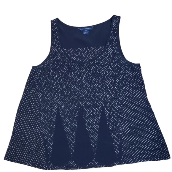 French Connection Tops - French Connection Women's Black and Tan Silk Sleevless Top Size 8